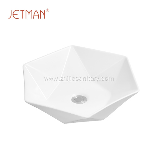 Irregular shape counter top ceramic basin